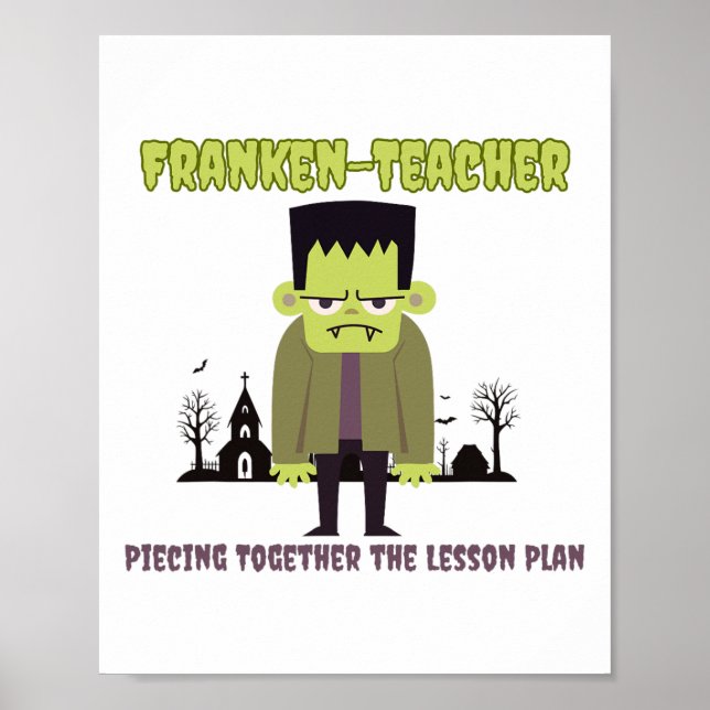 Poster Engraçado Professora Halloween Shirt Francken-prof (Frente)