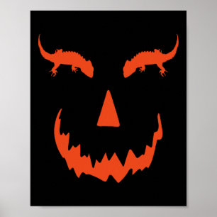 Poster Engraçado Pumpkin Crocodilo Skink Halloween