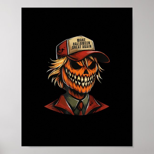 Poster Engraçado Pumpkin Pumpkin Skeleton Torna o Hallowe (Frente)