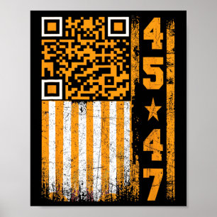 Poster Engraçado Qr Digitalize-Me Presidente Trump 4547 T