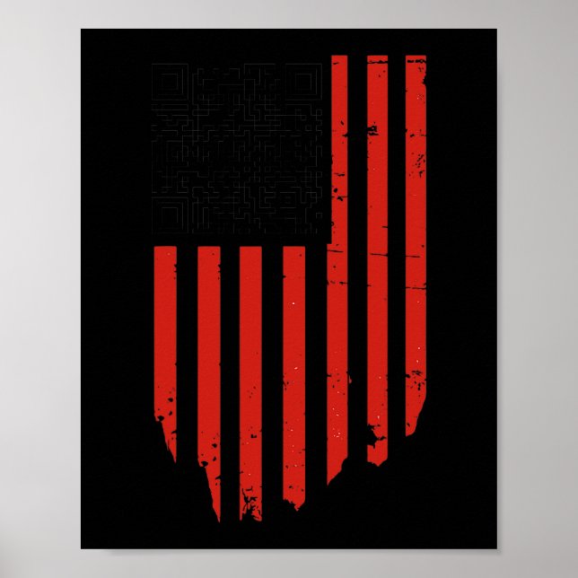 Poster Engraçado Qr Trump Dance Code Vermelho e Branco (Frente)