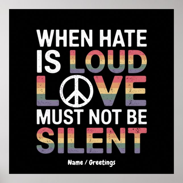 Poster Engraçado Quando O Ódio É Louco O Amor Não Pode Se (Frente)