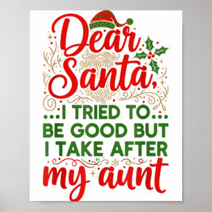 Poster Engraçado Querido Papai Noel Eu Tentei Ser Bom Mas