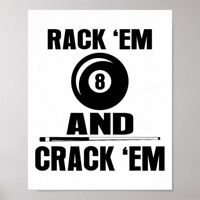 Poster Engraçado Rack Em E Crack Em Billiard Piscina Bill (Frente)