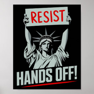 Poster Engraçado Resistir Handsoff Usa