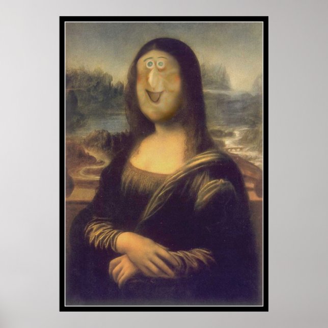 Pôster Engraçado Rosto Mona Lisa Rriso (Frente)