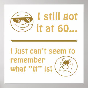 Pôster Engraçado Rostos 60º Aniversário Gifts