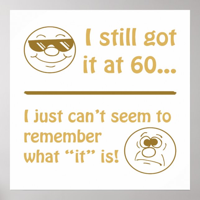 Pôster Engraçado Rostos 60º Aniversário Gifts (Frente)