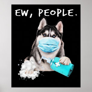 Poster Engraçado rouco novo cão do pessoas vestindo um