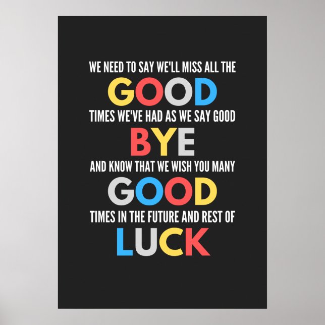 Poster Engraçado Sair De Adeus (Frente)