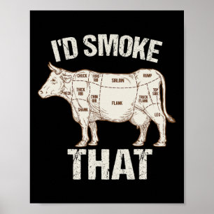 Poster Engraçado Sarcástico Chef Butcher Cook Churrasco E