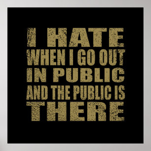 Poster Engraçado sarcástico cita humor sarcasmo introvert