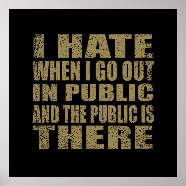 Poster Engraçado sarcástico cita humor sarcasmo introvert (Frente)