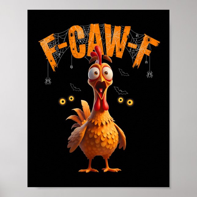 Poster Engraçado Sder Web Chicken F-caw-f (Frente)
