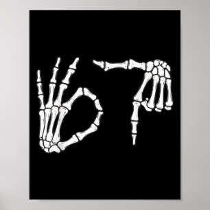Poster Engraçado Seis Sete 6 7 Meme 67 Skeleton Hallowee