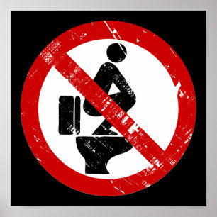 Poster Engraçado sem pés no assento ⚠ símbolo tailandês ⚠