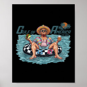 Poster Engraçado Shirt Golfo Da América Engraçado Kawaii