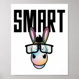 Poster Engraçado Smart Donkey Horseback, Dando Presente P