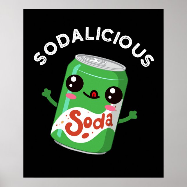 Poster Engraçado soda soda Pop Pun Dark BG (Frente)