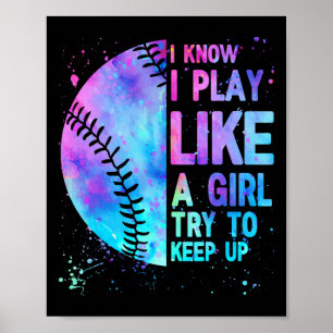 Poster Engraçado Softll Eu Sei Que Jogo Como Uma Garota M