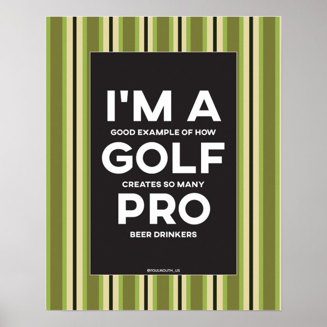 Poster Engraçado, sou um Golf Pro Golf (Frente)