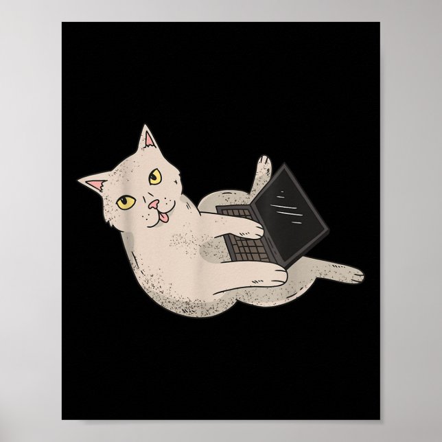 Poster Engraçado sussurro de computador Cat IT Profession (Frente)