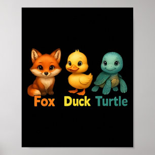 Poster Engraçado Sutil Tapete Raposa Tartaruga Cachorro 2