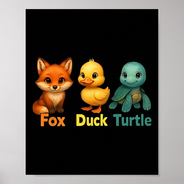 Poster Engraçado Sutil Tapete Raposa Tartaruga Cachorro 2 (Frente)