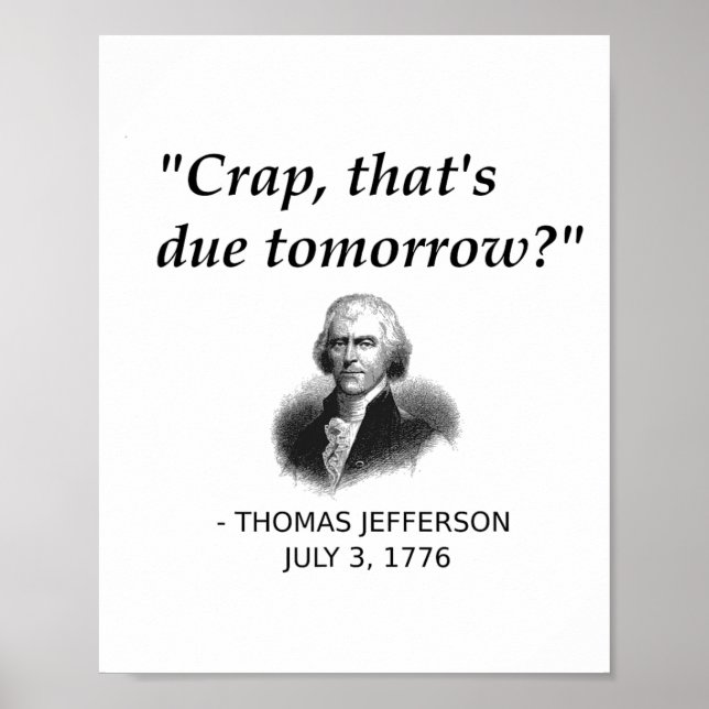 Poster Engraçado Thomas Jefferson Estudante de História d (Frente)