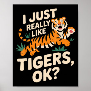 Poster Engraçado Tiger Art Para Homens Meninos Meninas An
