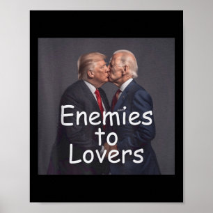Poster Engraçado Tremor E Biden Beijando, Inimigos Para A