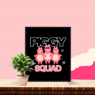 Poster Engraçado, três pelotão rosa