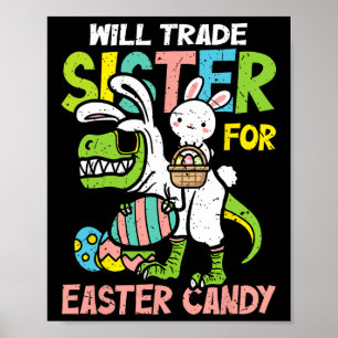 Poster Engraçado Trocará Irmã Por Doces De Páscoa Meninos