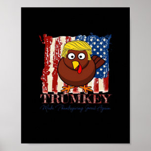 Poster Engraçado Trumkey faça Excelente de Ação de Graças