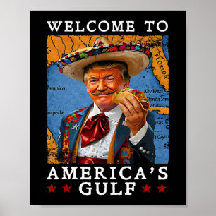 Poster Engraçado Trump 2025 México Taco Bem-vindo à Améri