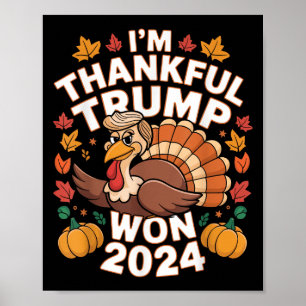 Poster Engraçado Trump Ação De Graças Im Obrigado Trump G