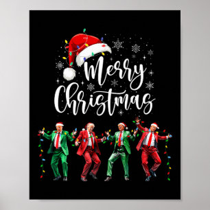 Poster Engraçado Trump Dance Papai Noel Feliz Natal Natal