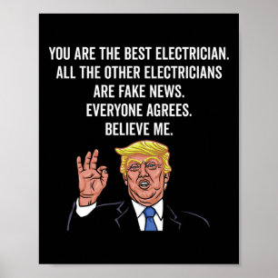 Poster Engraçado Trump Eletrico Lineman