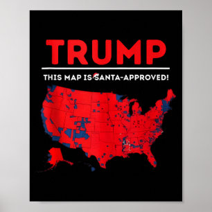 Poster Engraçado Trump Este Mapa É Aprovado Por Santa Pap