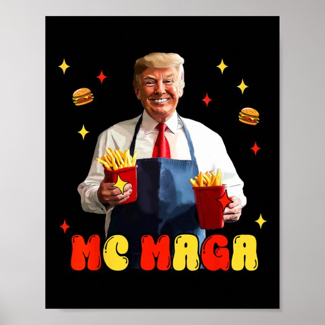 Poster Engraçado Trump Mc Mega Fries Comida Rápido (Frente)
