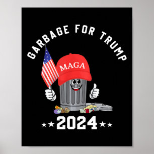 Poster Engraçado Trump Mega Garbage Can Personagem de des