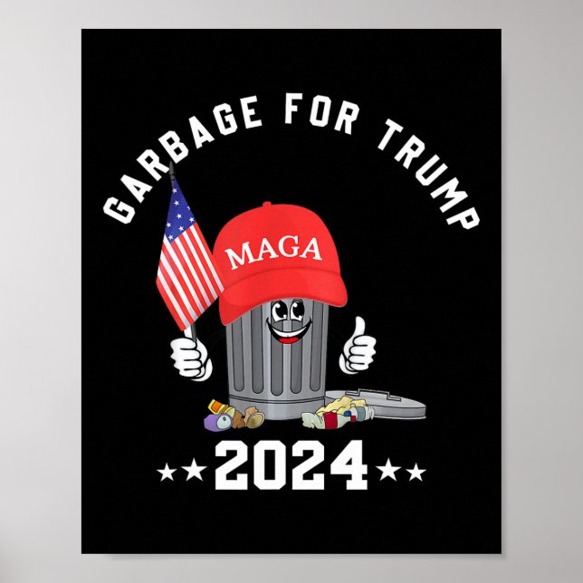 Poster Engraçado Trump Mega Garbage Can Personagem de des (Frente)