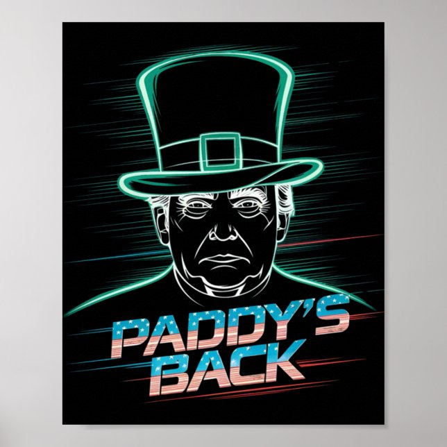 Poster Engraçado Trump Paddy's Back (Frente)