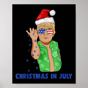 Poster Engraçado Trump Papai Noel Salva Natal Em Julho Gi