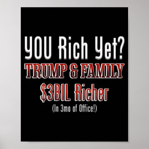 Poster Engraçado Trump Político Torna-Se Mais Rico Em Esc