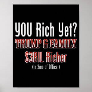 Poster Engraçado Trump Político Torna-Se Mais Rico Em Esc