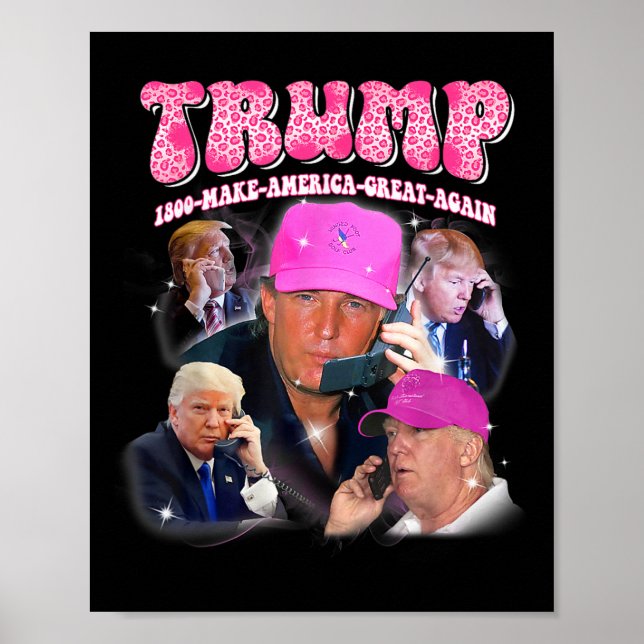 Poster Engraçado Trump Rosa Mentira Mim Ainda Trump 2024  (Frente)