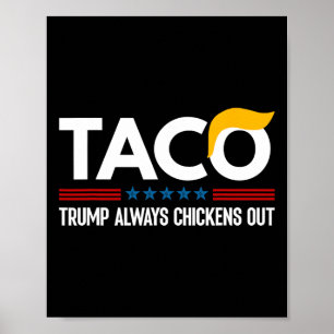 Poster Engraçado Trump Taco Trump Sempre se Acovarda _5