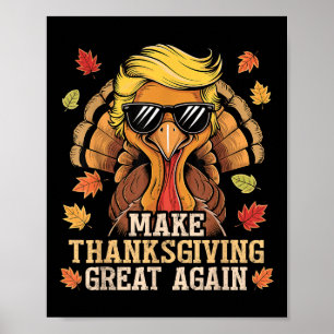 Poster Engraçado Trump Torna Excelente de Ação de Graças
