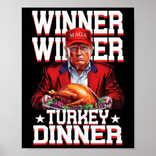 Poster Engraçado Trump Vencedor Turquia Janta Ação de Gra